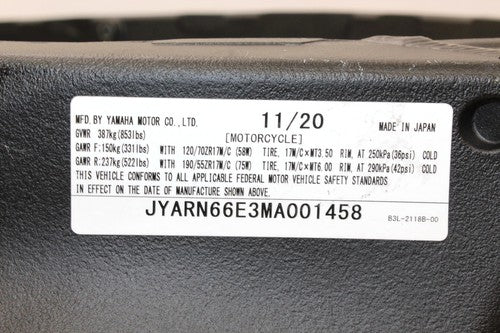 15-21 2021 YAMAHA YZF R1 MAIN FRAME CHASSIS OEM