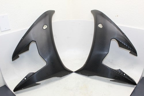 2009 Yamaha Yzf R6s Left Right Lower Mid Upper Side Fairing Cowl Set OEM Carbon