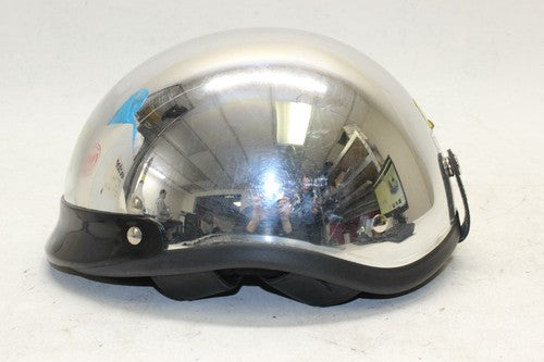 THH Motorcycle Head Helmet Chrome Medium