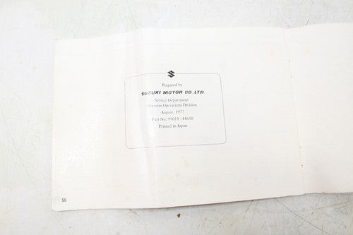1978 Suzuki Gs400x Original Owners Manual Book