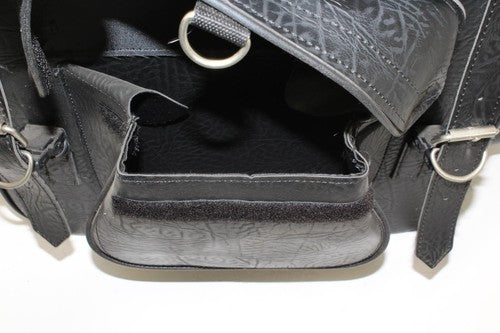 Motorcycle Bag Luggage Tail Sissy Bar Large 24x15x14in PU Leather Cruiser Black