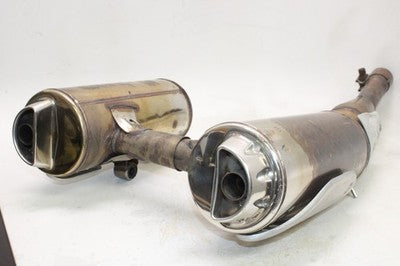 2003 BMW F650GS DAKAR OEM EXHAUST PIPE MUFFLER SLIP ON CAN SILENCER PAIR