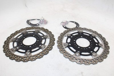 09-14 KAWASAKI VERSYS 650 KLE650CF OEM FRONT LEFT RIGHT BRAKE ROTORS DISCS