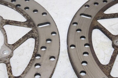 02 YAMAHA V STAR 1100 XVS1100 OEM FRONT LEFT RIGHT BRAKE ROTORS DISCS