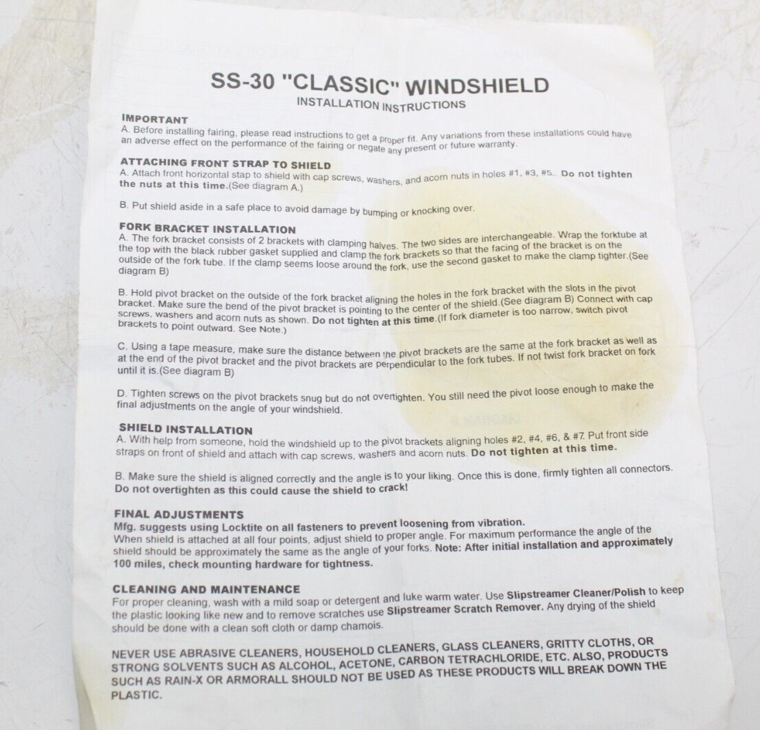 Slipstreamer - SS-30-17C Classic Windshield 17" Clear With Chrome Hardware