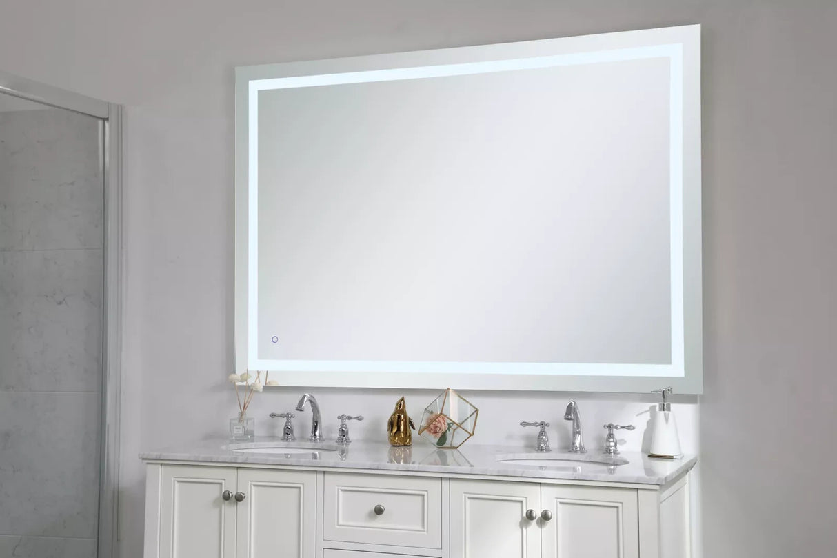 Elegant Lighting MRE14260 Helios 60" W X 42" H Modern Rectangular - Glossy White