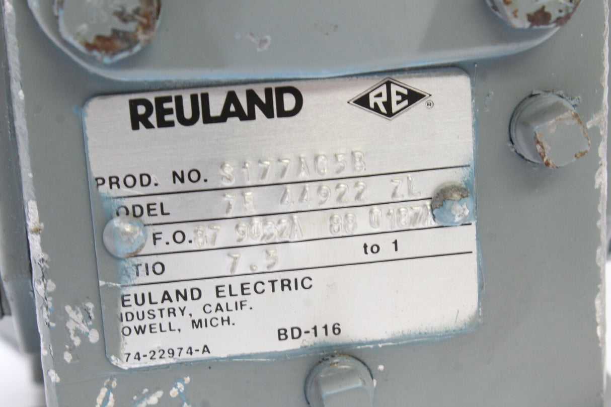 Reuland Electric Servo Motor PUMP S177AC5B