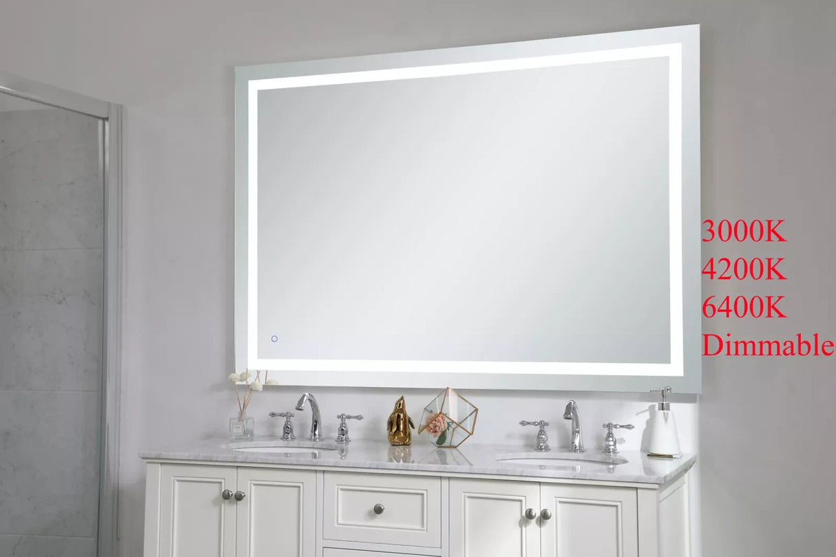 Elegant Lighting MRE14260 Helios 60" W X 42" H Modern Rectangular - Glossy White