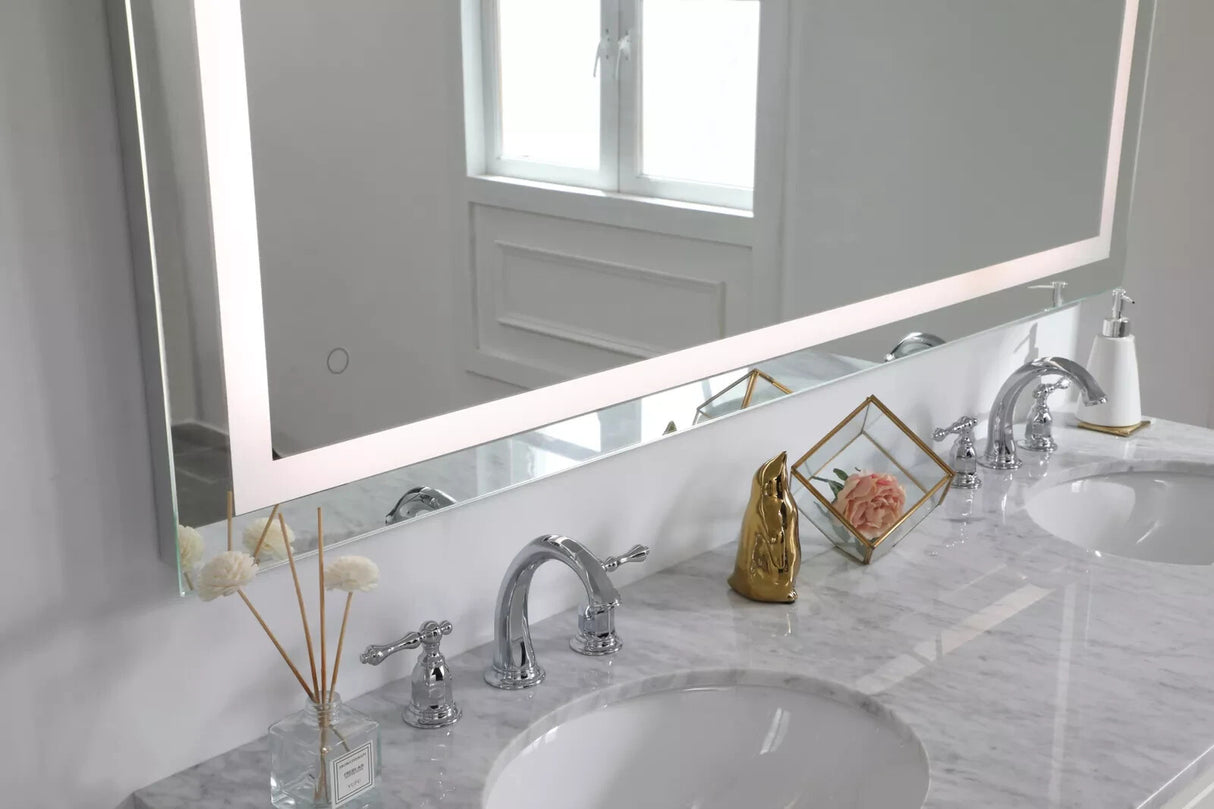 Elegant Lighting MRE14260 Helios 60" W X 42" H Modern Rectangular - Glossy White