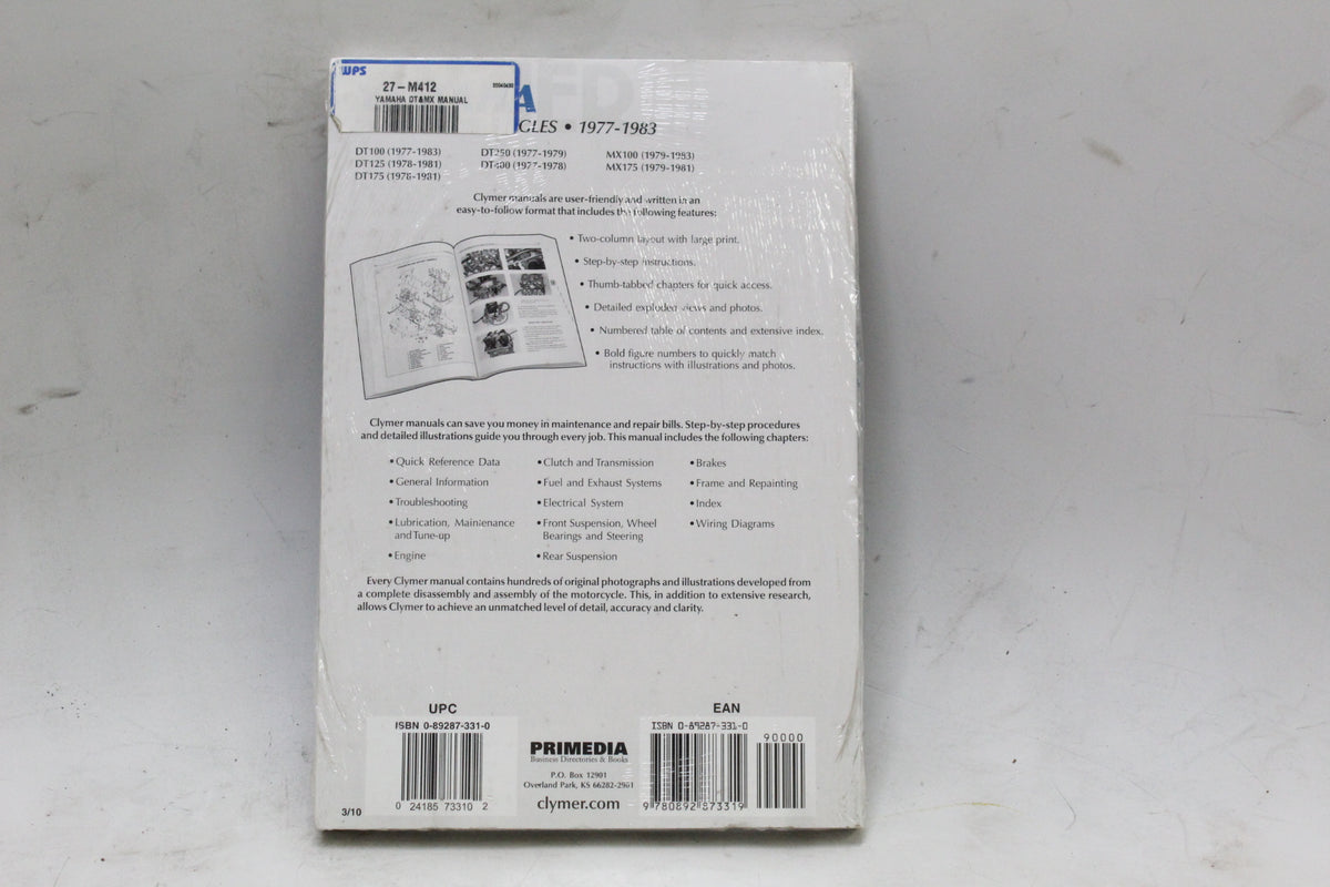 1977-1983 Yamaha DT MX Series Singles Clymer Service Repair Manual