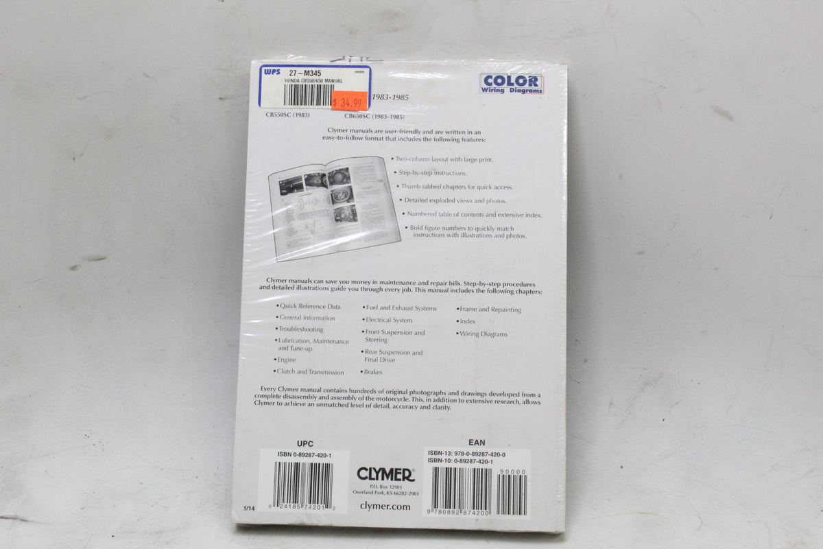 1983-1985 Honda CB550 CB650 Nighthawk Clymer Service Repair Manual