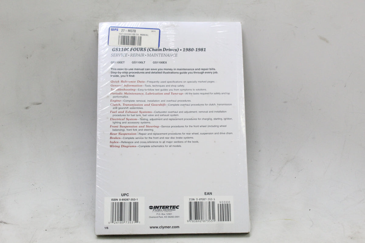 1980-1981 Suzuki GS1100 Fours Chain Drive Clymer Service Repair Manual