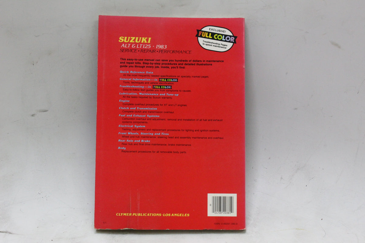 1983 Suzuki ALT125 LT125 Clymer Service Repair Manual