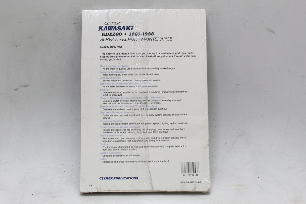 1983-1988 Kawasaki KDX200 Clymer Service Repair Manual