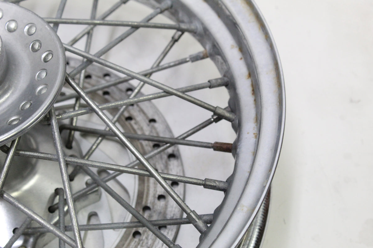 2007 YAMAHA XVS650 V STAR 650 OEM FRONT WHEEL RIM HUB SPOKES ROTOR