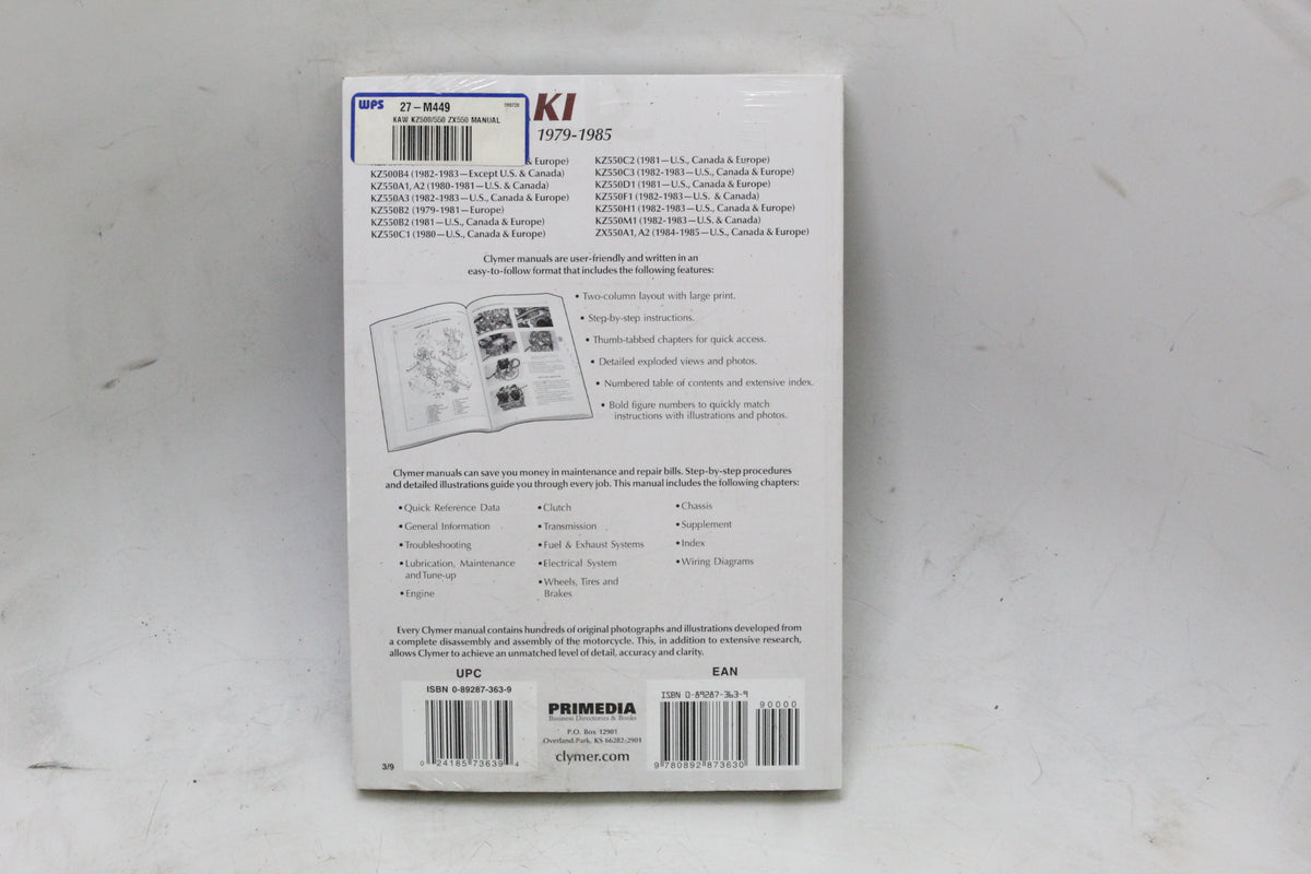 1979-1985 Kawasaki KZ500 KZ550 ZX550 Clymer Service Repair Manual