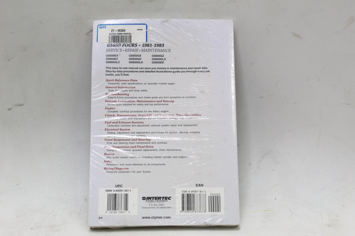 1981-1983 Suzuki GS650 Fours Clymer Service Repair Manual