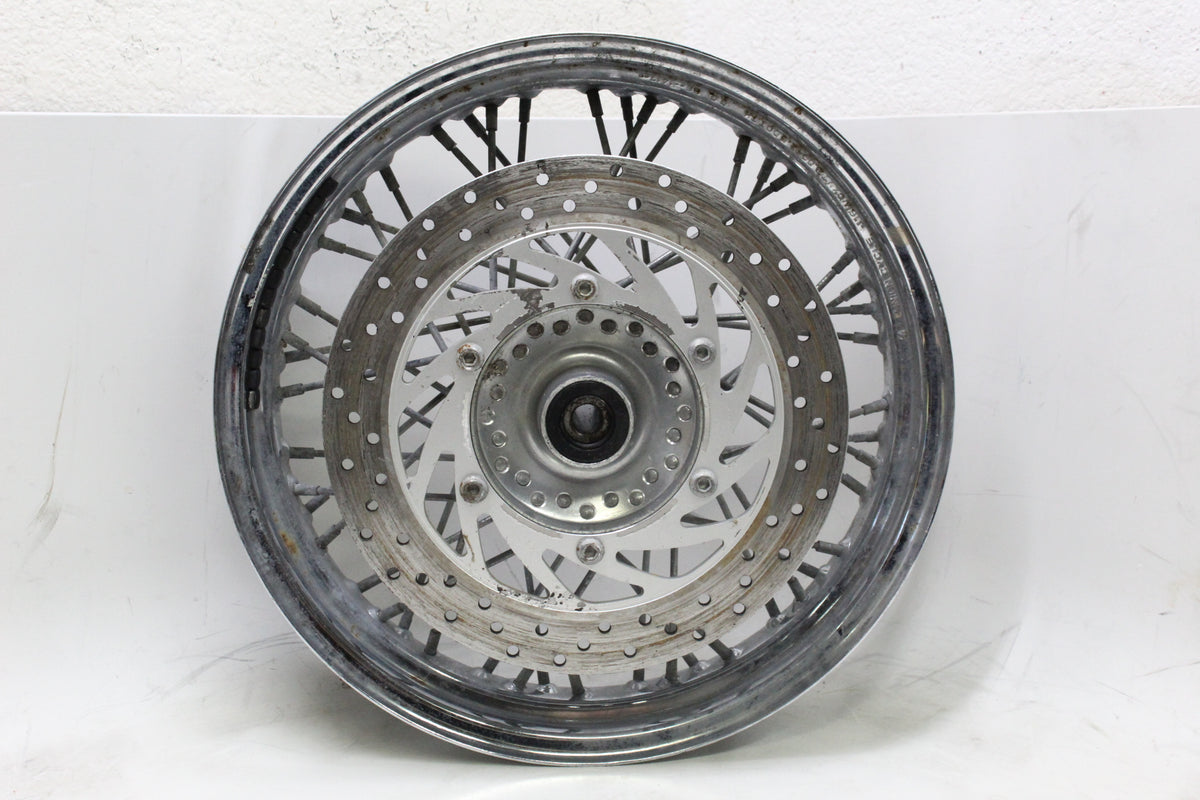 2007 YAMAHA XVS650 V STAR 650 OEM FRONT WHEEL RIM HUB SPOKES ROTOR
