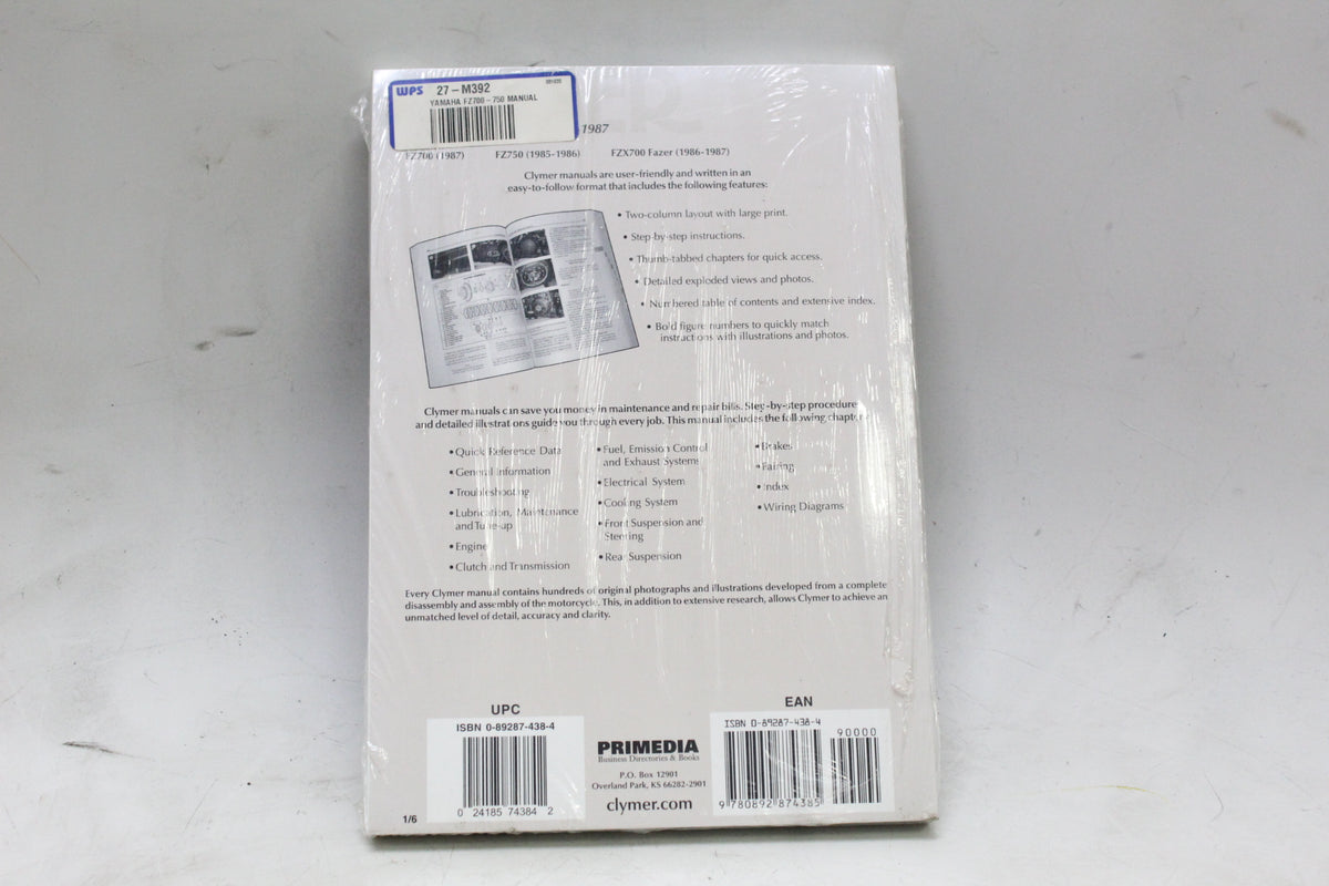1985-1987 Yamaha FZ700 FZ750 FZX700 Fazer Clymer Service Repair Manual