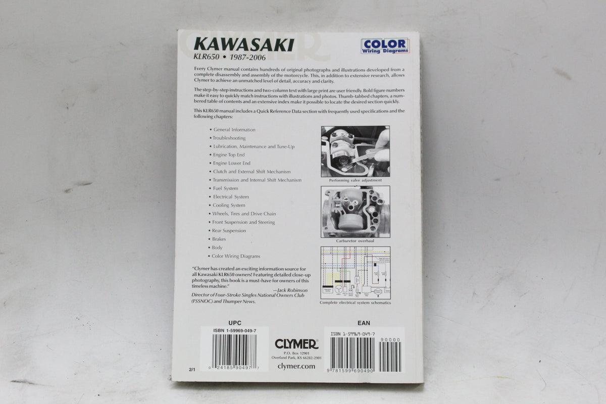1987-2006 Kawasaki KLR650 Clymer Service Repair Manual