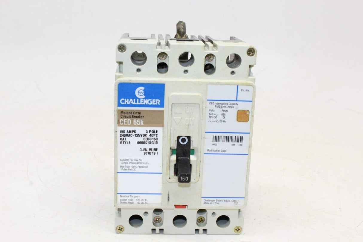 Ced3150 Ced 150 Amp 3 Pole Challenger Breaker Ced 65k - Gold River Motorsports