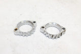 1976 Yamaha Xs750 Exhaust Clamp Flanges Muffler Pipe Band Pair OEM