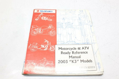 Suzuki Service Manual Book Motorcycle & ATV Ready Reference Manual K3 2003