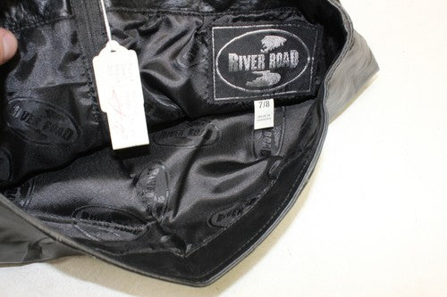 River Road Vegas Real Leather Skirt SIZE 7/8 Black *NEW*