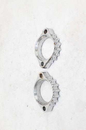 1976 Yamaha Xs750 Exhaust Clamp Flanges Muffler Pipe Band Pair OEM