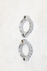 1976 Yamaha Xs750 Exhaust Clamp Flanges Muffler Pipe Band Pair OEM