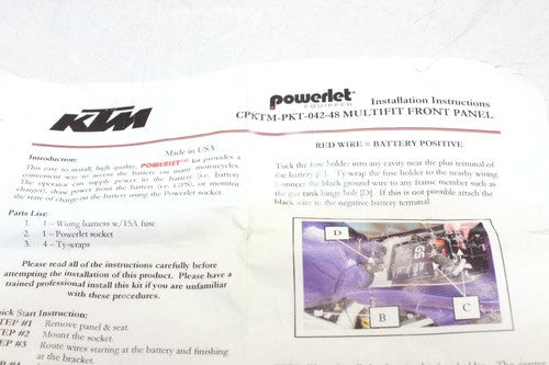 Powerlet PKT-042-48 Panel Mount Harness Kit OEM