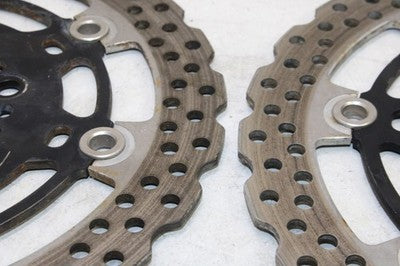 09-14 KAWASAKI VERSYS 650 KLE650CF OEM FRONT LEFT RIGHT BRAKE ROTORS DISCS
