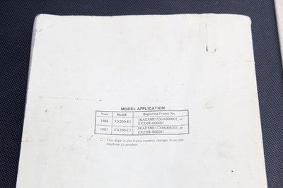 1986-1987 KAWASAKI NINJA 250 EX250E OEM SERVICE MANUAL BOOK