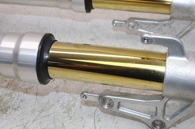 2003 DUCATI 999 OEM COMPLETE FRONT END FORKS SUSPENSION HANDLEBARS TRIPLE TREE