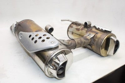 2003 BMW F650GS DAKAR OEM EXHAUST PIPE MUFFLER SLIP ON CAN SILENCER PAIR