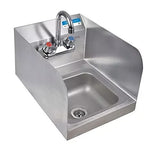 BK Resources BKHS-D-SS-SS Space Saver Hand Sink With Side Splashes Wall Mount