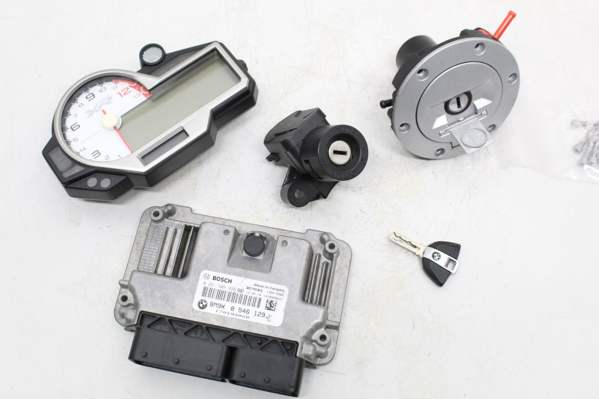 2016 BMW S1000XR OEM IGNITION LOCK SWITCH SET ECU Control Module Gauge Cluster