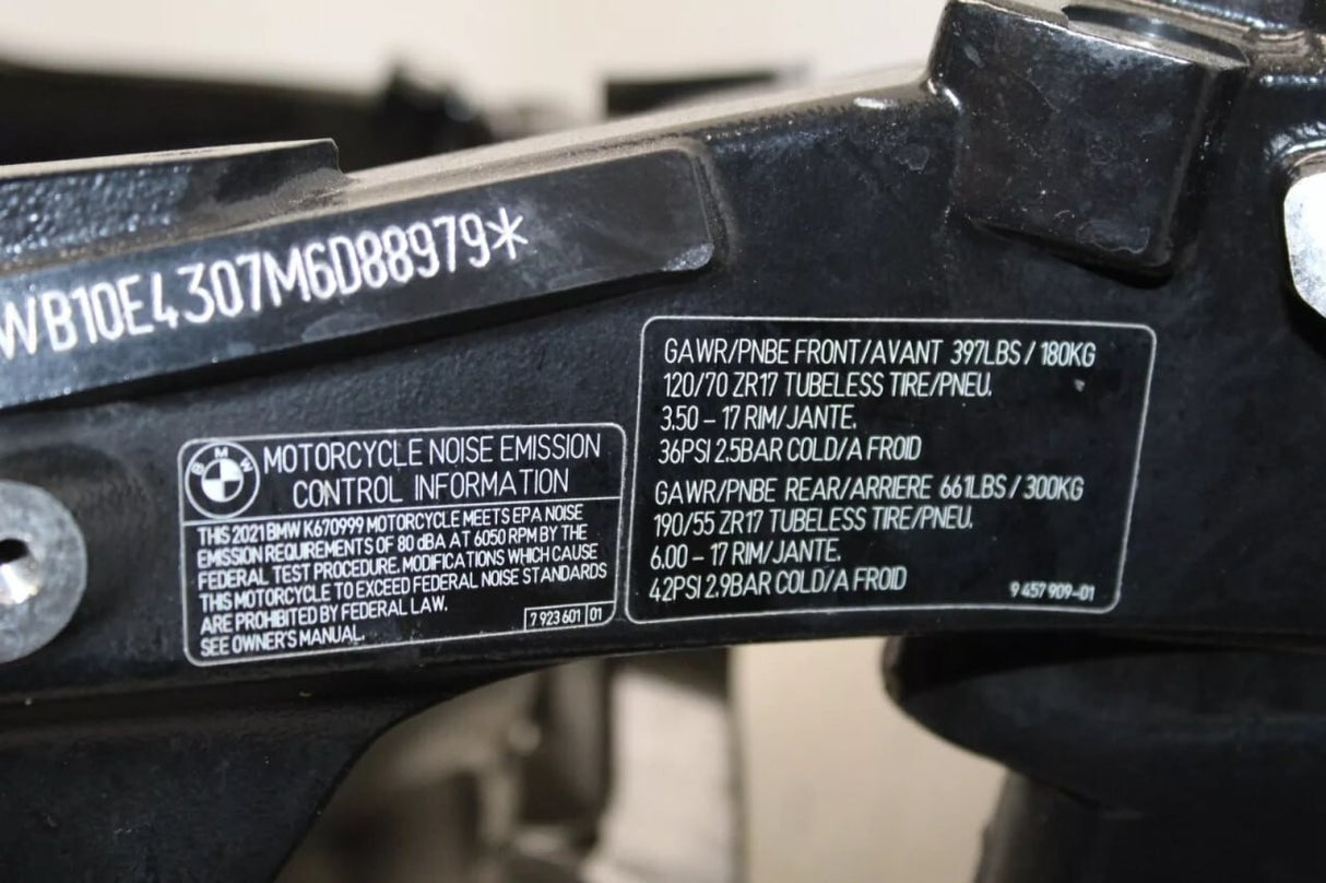2021 BMW S1000XR S1000 XR MAIN FRAME