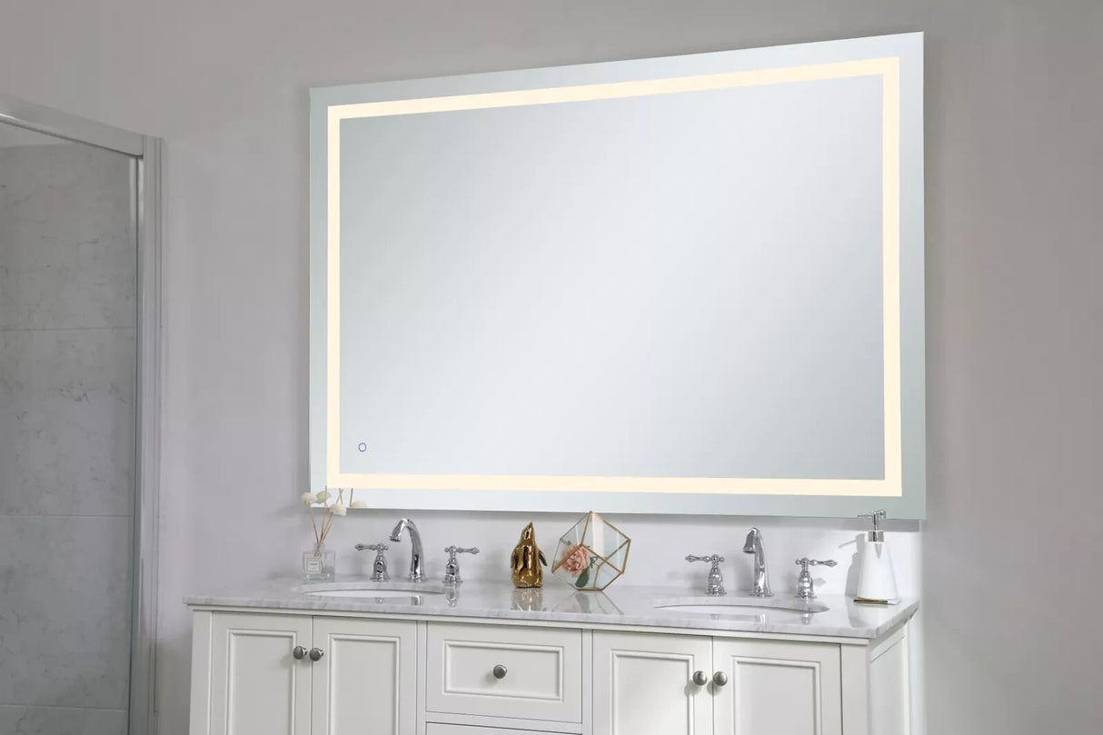 Elegant Lighting MRE14260 Helios 60" W X 42" H Modern Rectangular - Glossy White