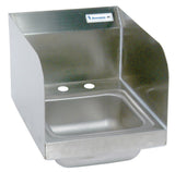 BK Resources BKHS-D-SS-SS Space Saver Hand Sink With Side Splashes Wall Mount