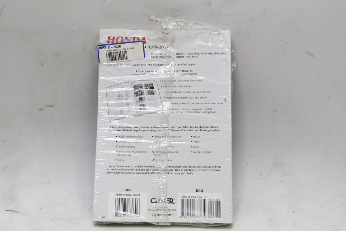 1979-2003 Honda XL XR TLR125-200 Clymer Service Repair Manual