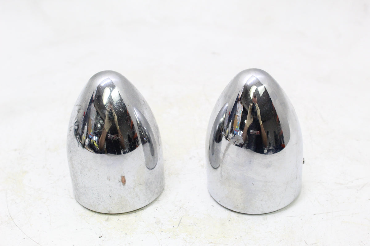 2005 KAWASAKI VULCAN 1500 VN1500 Chrome Bullet Front Axle Nut Covers Pair