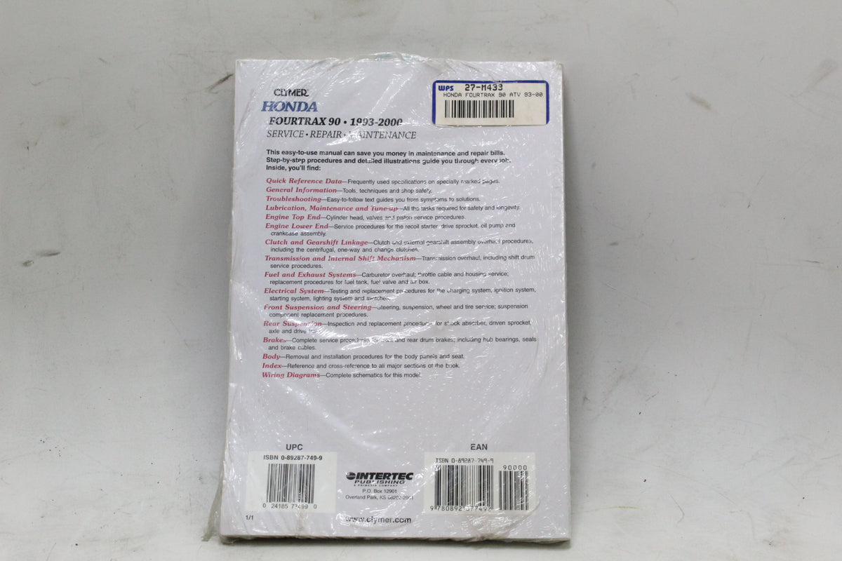 1993-2000 Honda TRX90 FourTrax 90 Clymer Service Repair Manual