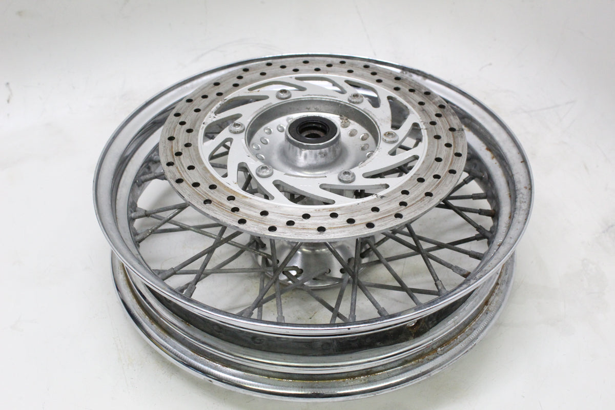 2007 YAMAHA XVS650 V STAR 650 OEM FRONT WHEEL RIM HUB SPOKES ROTOR