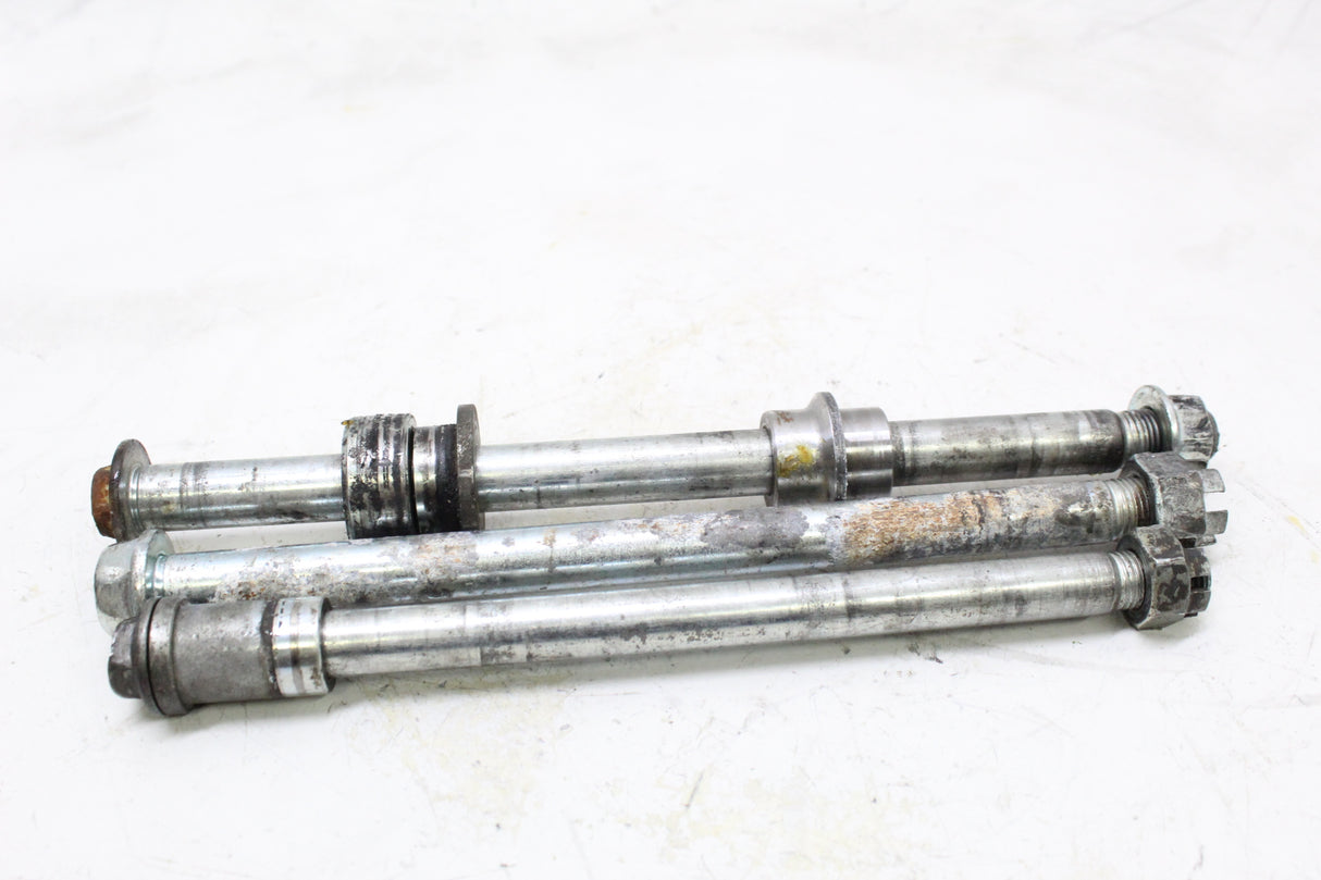2005 KAWASAKI NINJA 250R EX250 OEM FRONT REAR AXLE SET W SWINGARM PIVOT