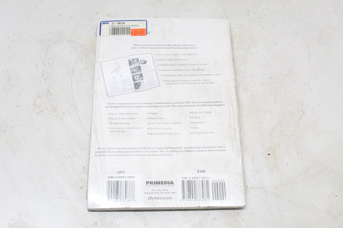 1977-1984 Honda Odyssey FL250 Clymer Service Repair Manual