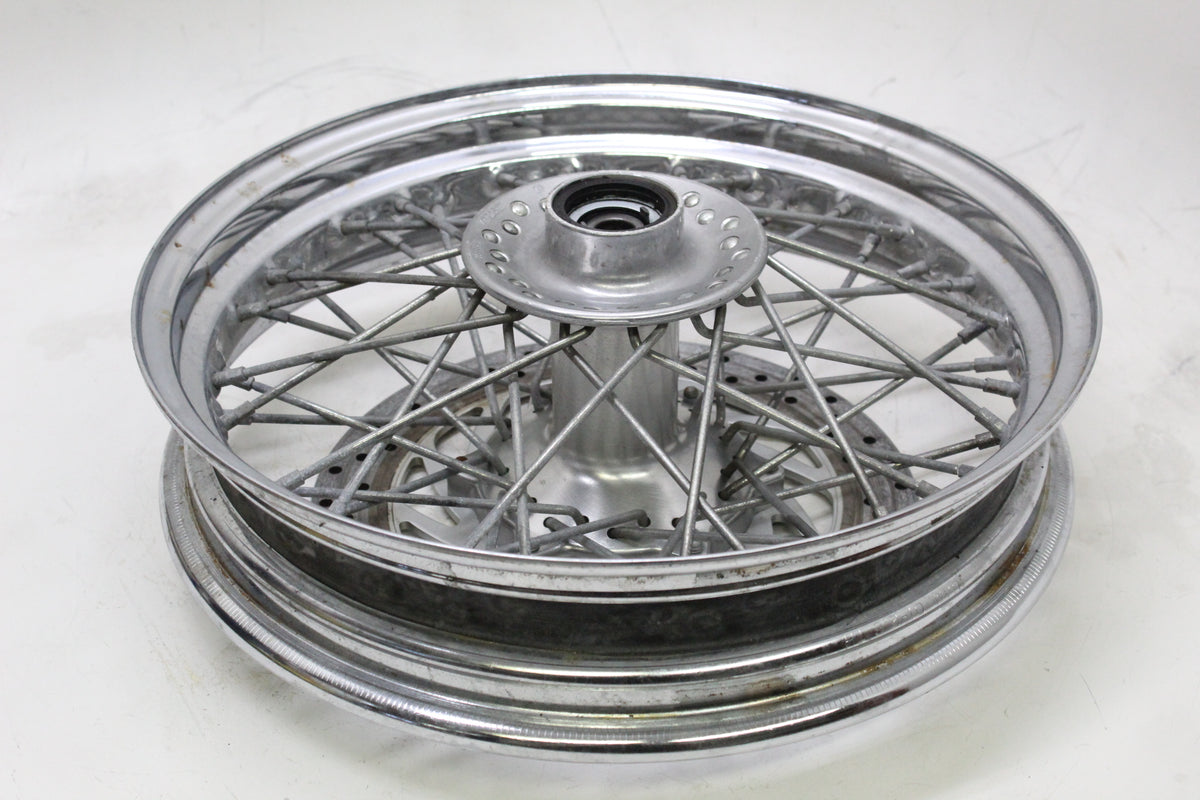 2007 YAMAHA XVS650 V STAR 650 OEM FRONT WHEEL RIM HUB SPOKES ROTOR