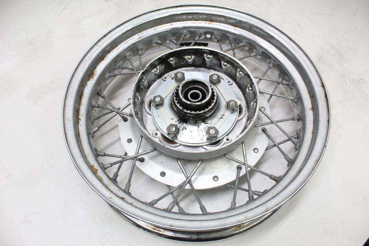2007 YAMAHA XVS650 V STAR 650 OEM REAR WHEEL RIM HUB SPOKES 15X3.50