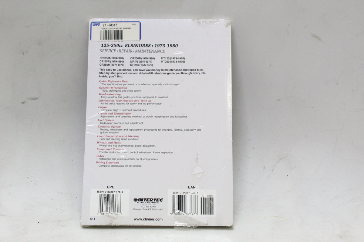 1973-1980 Honda Elsinore 125-250cc Clymer Service Repair Manual