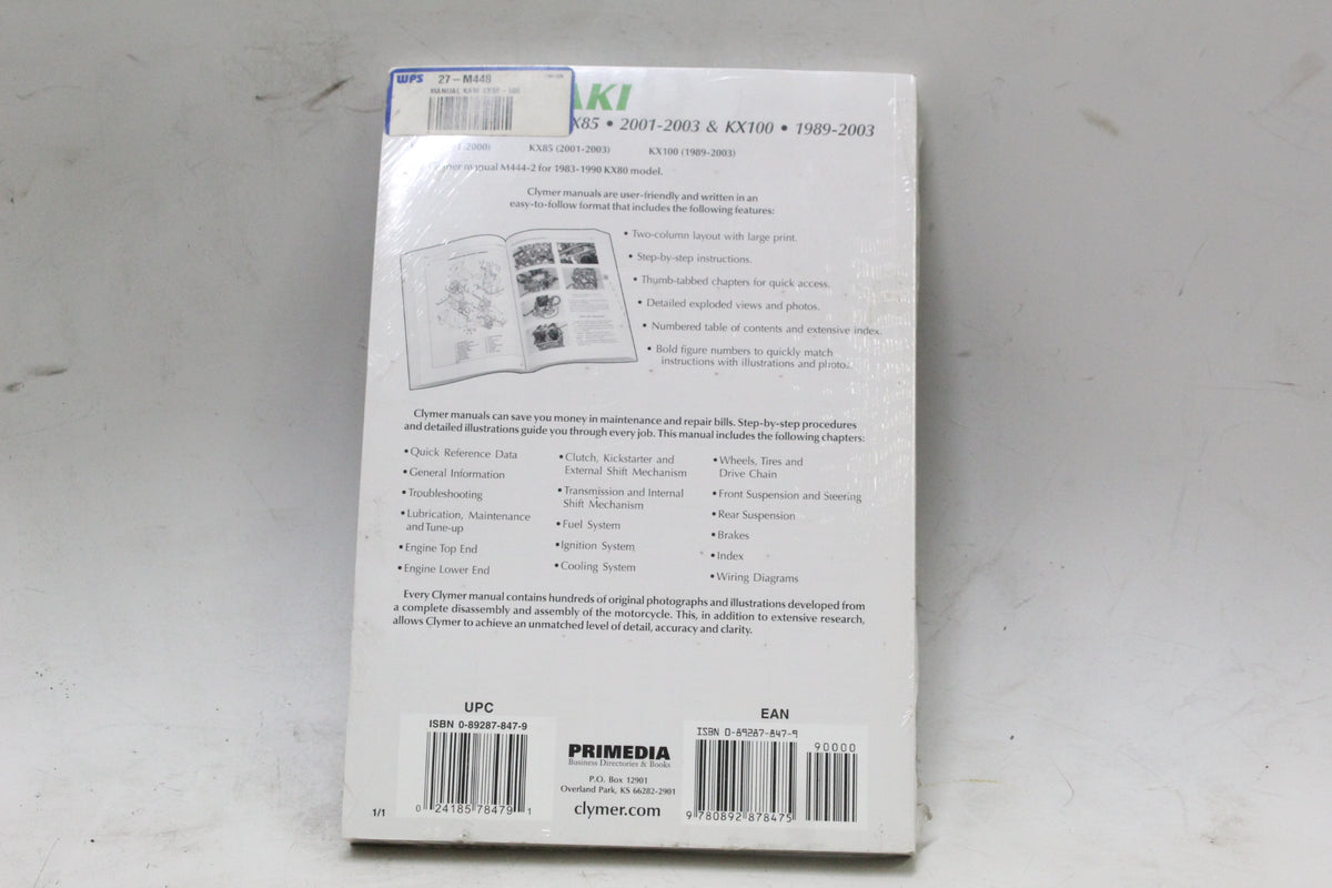 Kawasaki KX80 1991-2000 KX85 2001-03 KX100 1989-2003 Clymer Repair Manual